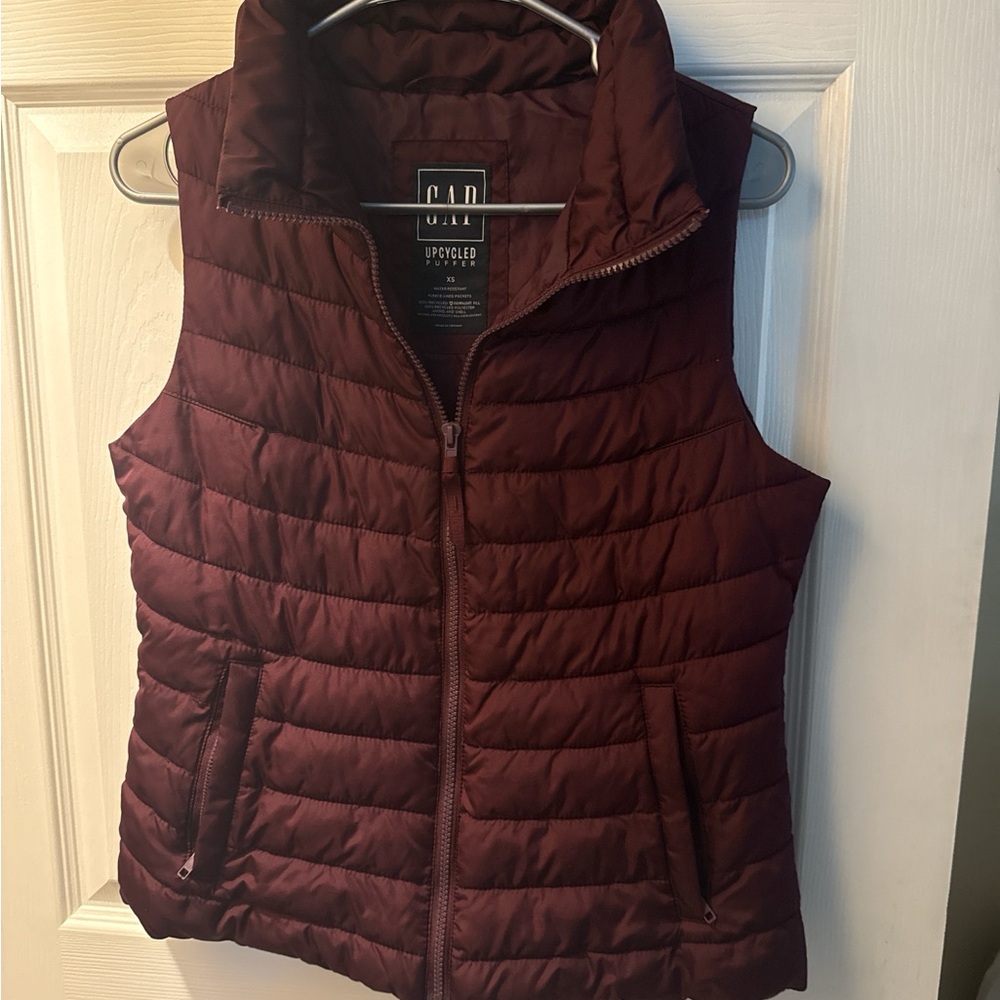 GAP Maroon Quilted Puffer Vest